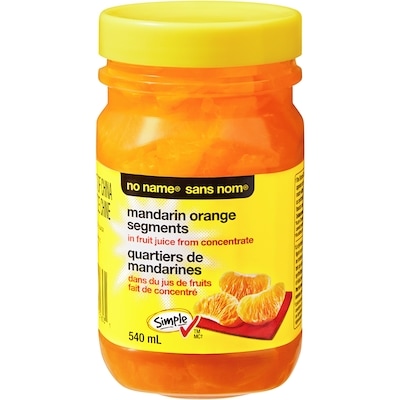 No Name Mandarin Orange Segments in Fruit Juice From Concentrate 540 ml, $0.92/100ml