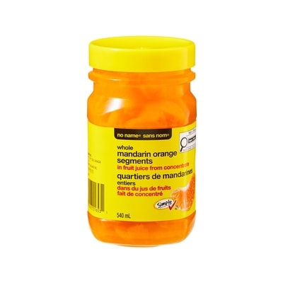 No Name Whole Mandarin Orange Segments in Fruit Juice From Concentrate 540 ml, $0.83/100ml