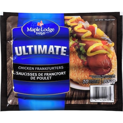 Maple Lodge Farms L’ultime saucisse au poulet 900 g, 0,89 $/100g