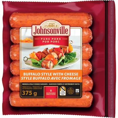 Johnsonville Saucisses fumées au fromage style Buffalo 375 g, 2,13 $/100g
