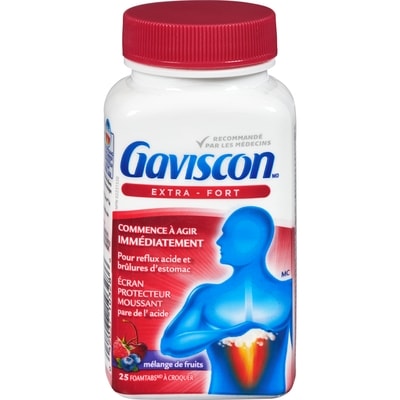 Gaviscon Extra-fort, fruits 25 ea, 0,44 $/1ch