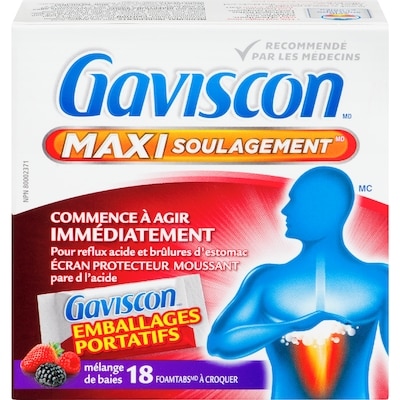 Gaviscon Sachets de poche fruits 18 ea, 0,69 $/1ch