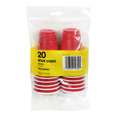 No Name Red White Shot Glass 2Oz 1 ea, $0.17/1ea