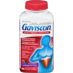 Gaviscon Extra-fort fruits 60 ea, 0,30 $/1ch
