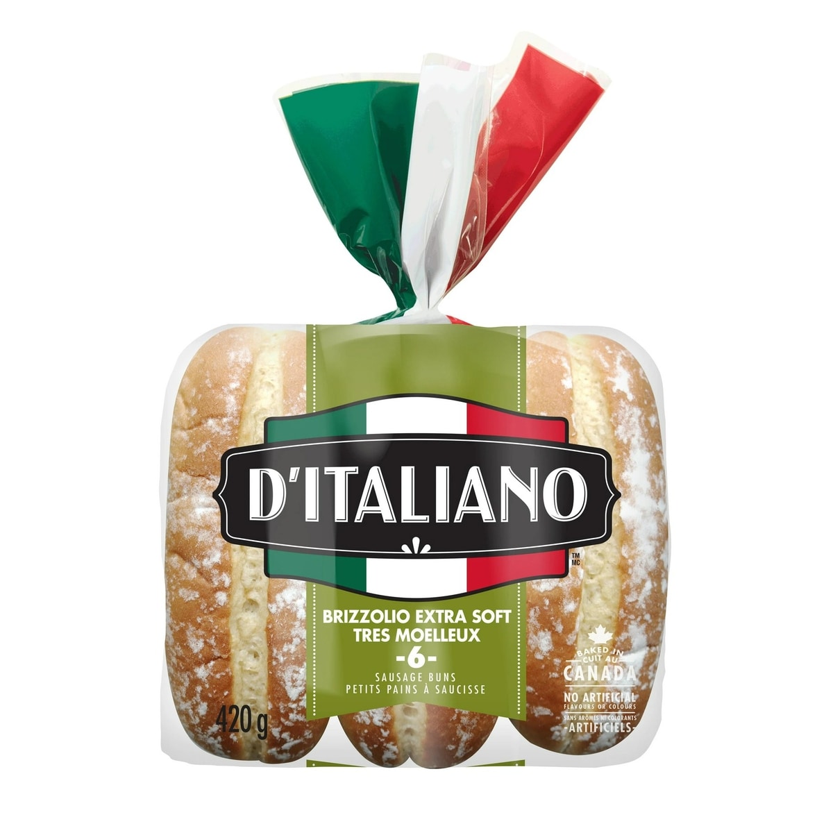 D'Italiano Brizzolio Sausage Buns 420 g, $0.95/100g