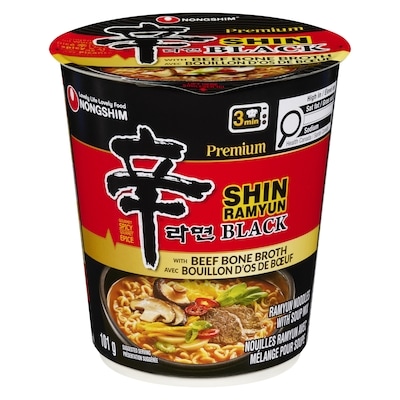 Nong Shim Shin Black Mélange de Soupe Nouille de Qualité Supérieure Saveur de Pot-au-Feu Épicé 101 g, 2,47 $/100g