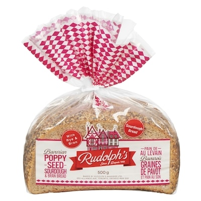 Rudolphs Bavarian Poppy Seed & Bran Bread 500 g, $0.60/100g