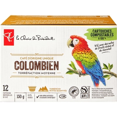Cartouches de café d’origine unique, colombien à torréfaction moyenne