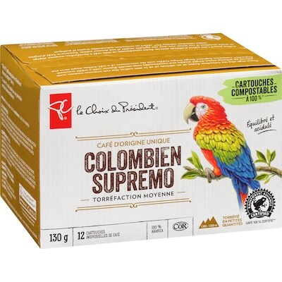 Cartouches de café d’origine unique, colombien à torréfaction moyenne
