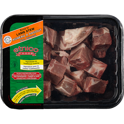 Etnico Lamb Stew Meat Bone-In $22.00/1kg $9.98/1lb