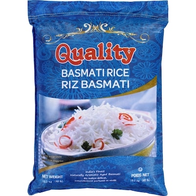 Quality Heritage Basmati Rice 18.18 kg, $0.31/100g