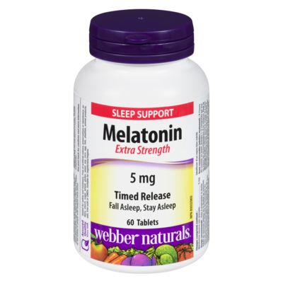 Webber Naturals Melatonin 5mg, Extra Strength Timed Release 60 ea, $0.10/1ea