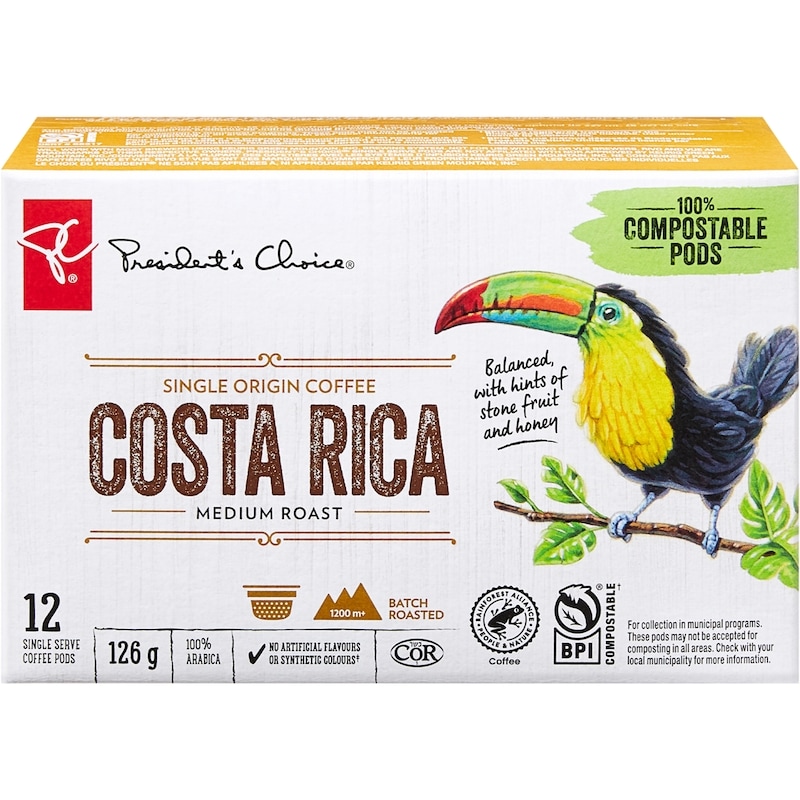 Costa Rica Single Origin Medium Roast Single Serve Coffee Pods