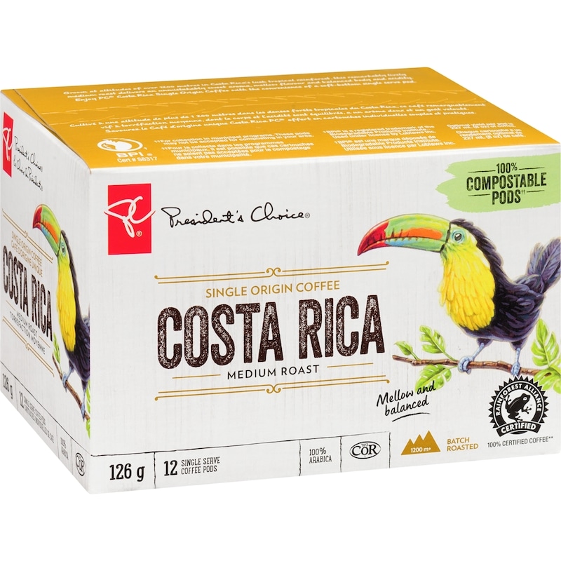 Costa Rica Single Origin Medium Roast Single Serve Coffee Pods