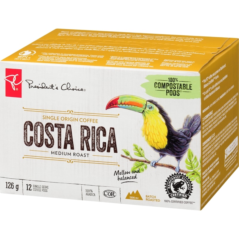 Costa Rica Single Origin Medium Roast Single Serve Coffee Pods