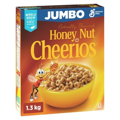 General Mills Honey Nut Cheerios Breakfast Cereal, Jumbo  Size, Whole Grains 1300 g, $1.00/100g