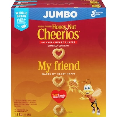General Mills Honey Nut Cheerios Breakfast Cereal, Jumbo  Size, Whole Grains 1300 g, $1.04/100g