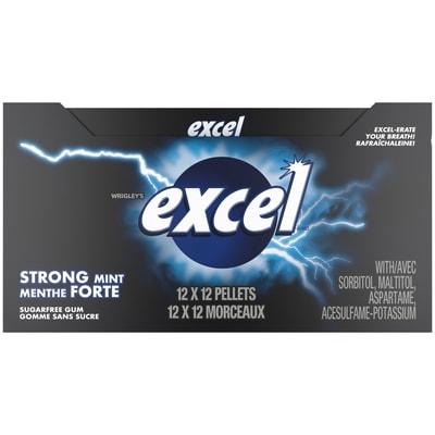Excel Excel Strong Mint Flavoured Sugar Free Chewing Gum, 12 Pieces, Case of 12 12x12.0 ea, $0.09/1ea