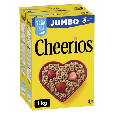 General Mills Original Cheerios Breakfast Cereal, Jumbo Size, Whole Grains 1000 g, $1.10/100g