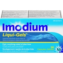 Imodium Liquigels 36 ea, $1.04/1ea
