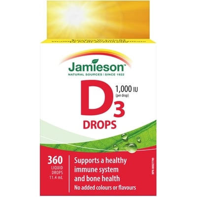 Jamieson Vitamin D 1,000 IU Higher Potency Droplets 11.4 ml, $201.67/100ml