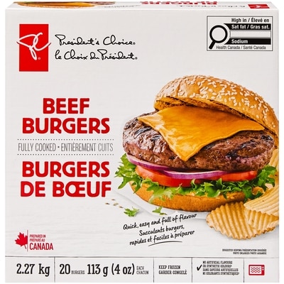 President's Choice Beef Burgers 2.27 kg, $2.64/100g