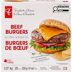le Choix du Président Burgers de bœuf 2.27 kg, 1,76 $/100g