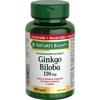Nature's Bounty Gingko Biloba, 120 mg, Value Size, 180 Capsules 180 ea, $0.15/1ea