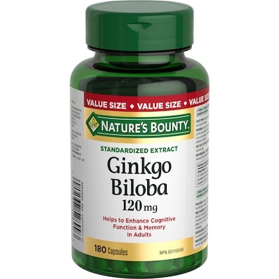 Nature's Bounty Gingko Biloba, 120 mg, Value Size, 180 Capsules 180 ea, $0.20/1ea