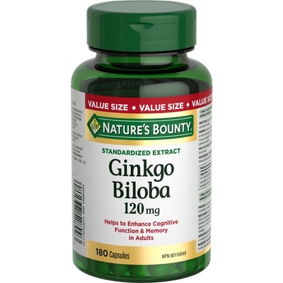 Nature's Bounty Gingko Biloba, 120 mg, Value Size, 180 Capsules 180 ea, $0.20/1ea