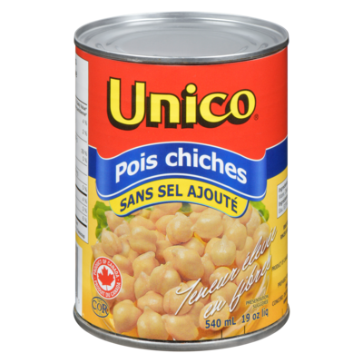 Unico Pois chiches sans sel ajouté 540 ml, 0,37 $/100ml