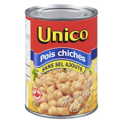 Unico Pois chiches sans sel ajouté 540 ml, 0,46 $/100ml