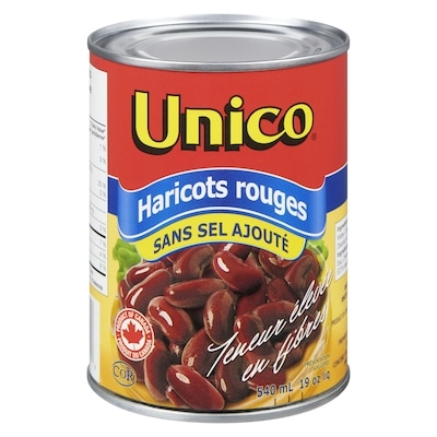 Unico Haricots rouges sans sel ajouté 540 ml, 0,46 $/100ml