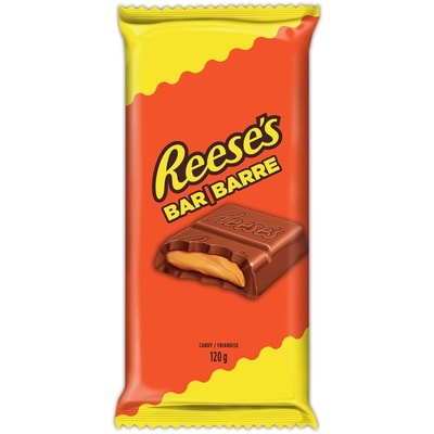 Reese’s Friandise Barre Beurre d'Arachides Enrobé de Pur Chocolat au Lait 120 g, 2,49 $/100g