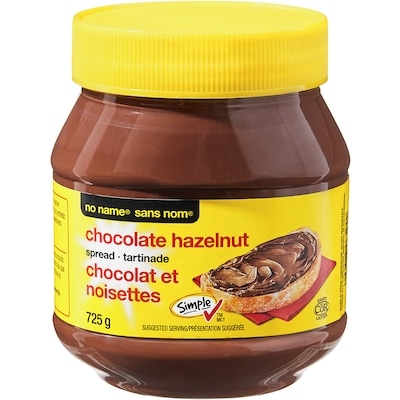 Sans Nom Tartinade chocolat et noisettes 725 g, 1,03 $/100g