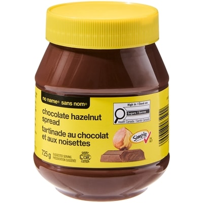 Sans Nom Tartinade au chocolat et aux noisettes 725 g, 1,03 $/100g