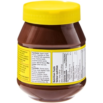 Tartinade au chocolat et aux noisettes
