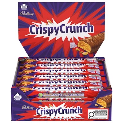 Cadbury Crispy Crunch, tablette, barre chocolatée, cacao 100% durable (emballage de 24) 24x48.0 g, 2,52 $/100g