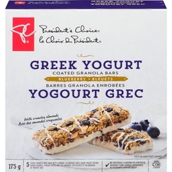 President's Choice Greek Yogurt Coated & Blueberry Granola Bars 175 g, $2.45/100g
