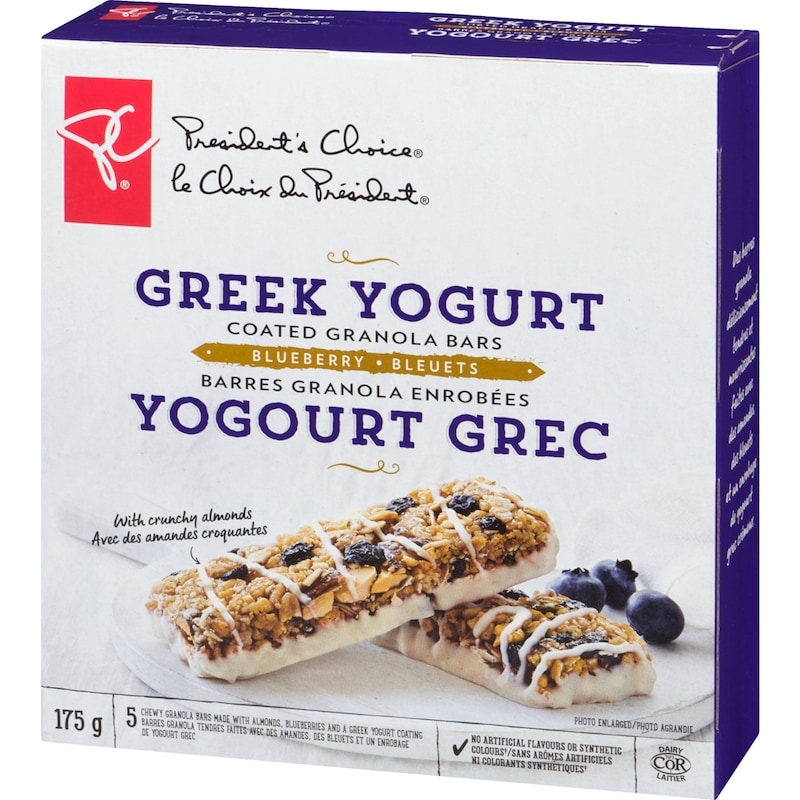 Blueberry Greek Yogurt Coated Granola Bars