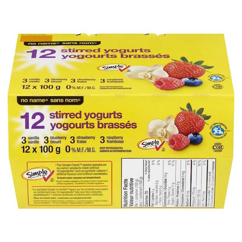 Vanilla, Blueberry, Strawberry & Raspberry 0% M.F. Stirred Yogurt