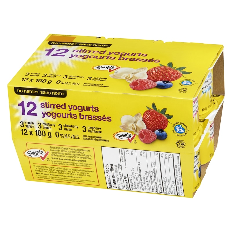 Vanilla, Blueberry, Strawberry & Raspberry 0% M.F. Stirred Yogurt