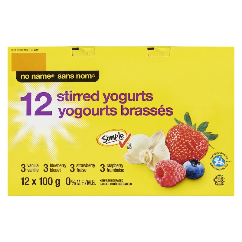 Vanilla, Blueberry, Strawberry & Raspberry 0% M.F. Stirred Yogurt