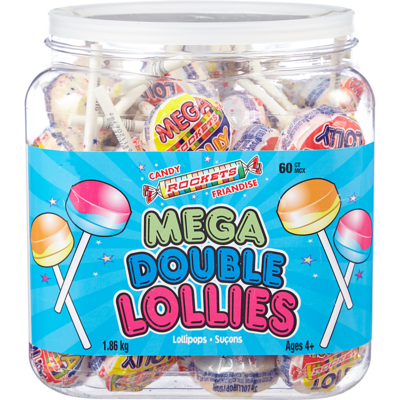 Regal Suçons Mega Double Lollies 60x3.875 g, 14,19 $/100g
