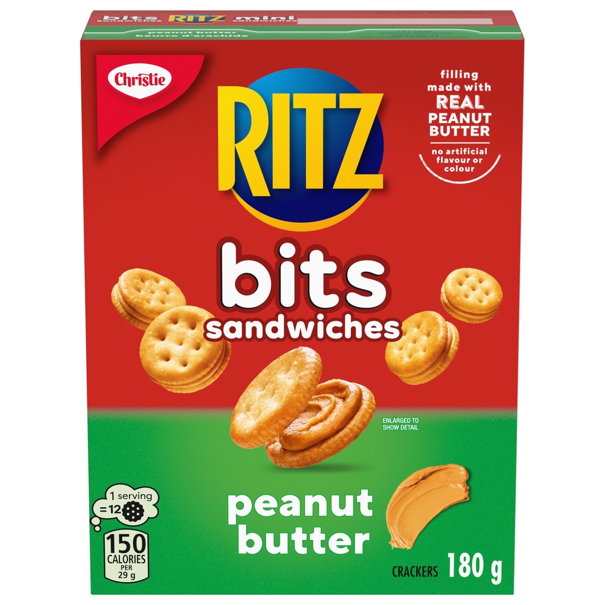 Christie Ritz Bits Sandwich Crackers, Peanut Butter 180 g, $2.49/100g