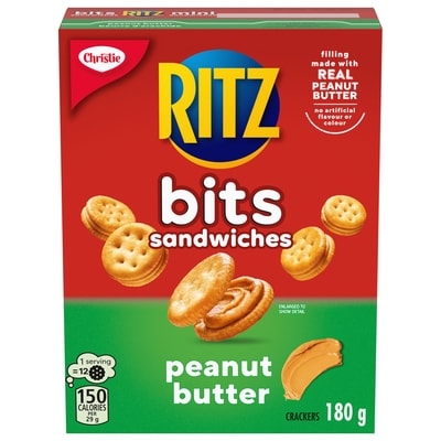 Christie Ritz Bits Sandwich Crackers, Peanut Butter 180 g, $2.49/100g