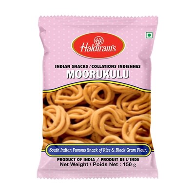 Haldiram’s Casse-croûte indien Moorukulu 150 g, 1,33 $/100g