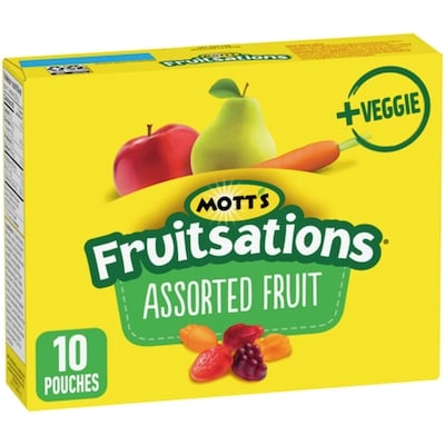 Mott's Fruitsations Fruit Flavoured Snacks, Assorted Fruit, Gluten Free, 10 ct 226 g, $1.33/100g