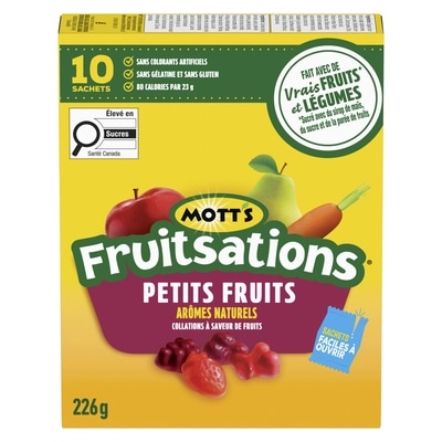 Fruitsations Collations à Saveur de Fruits, Petits Fruits, Sans Gluten, 10 Sachets