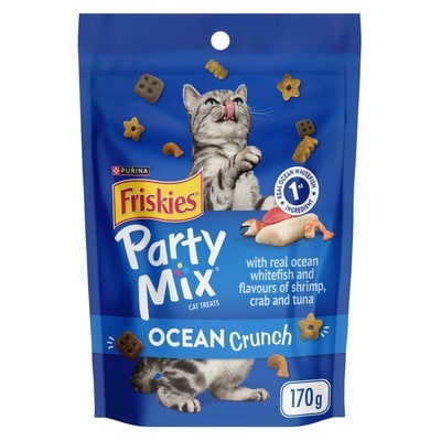 Purina Friskies Party Mix Cat Treats Ocean Crunch with Real Ocean Whitefish 170 g, $1.76/100g